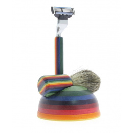 Fancy striped shaving set
