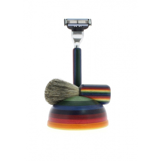 Fancy striped shaving set