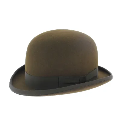 chapeau melon poil de lapin marron