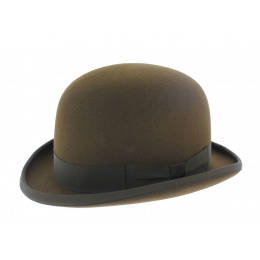 chapeau melon poil de lapin marron