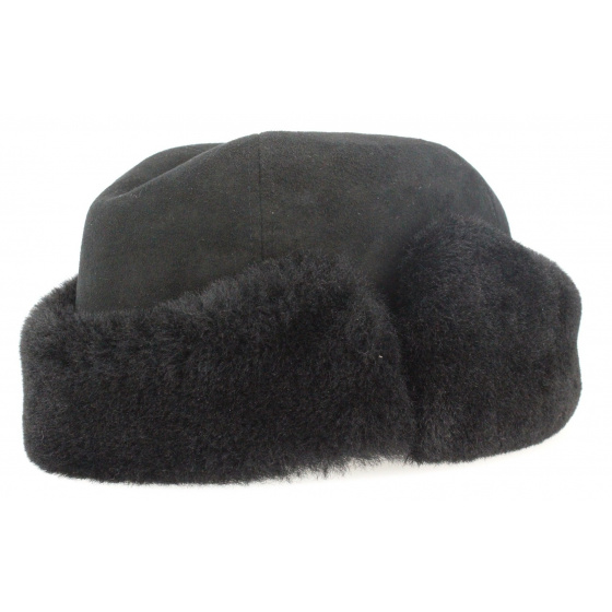 Genuine black fur man's hat