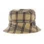 Beige checkered bob