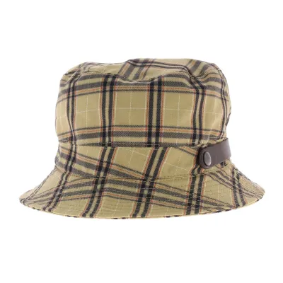 Beige checkered bob