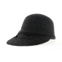 Black straw cap