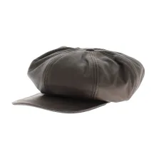 Casquette cuir montagny marron foncé