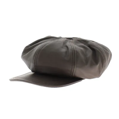 Casquette cuir montagny marron foncé