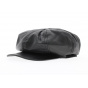 Montagny Leather Cap Black