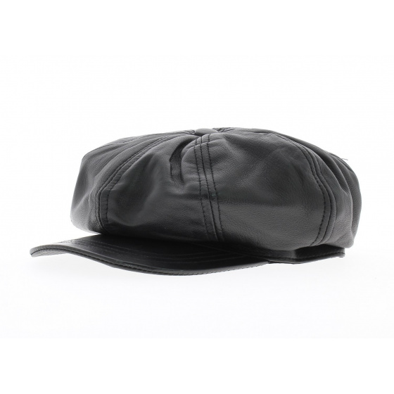 Montagny Leather Cap Black