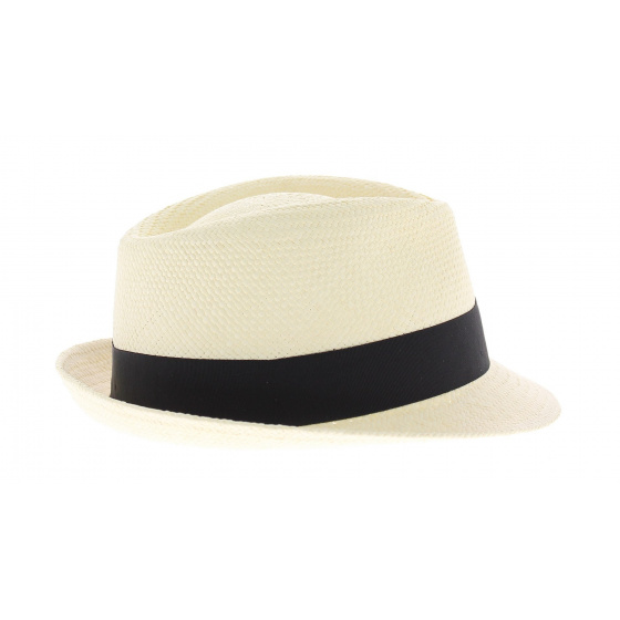 Chapeau panama forme Elkader ruban noir