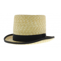 Straw Top Hat Black Ribbon 