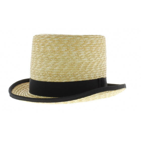 Straw Top Hat Black Ribbon 