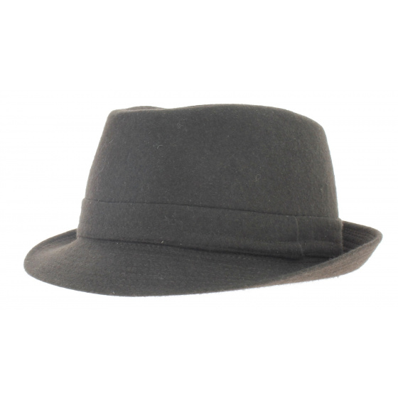 brown trilby hat
