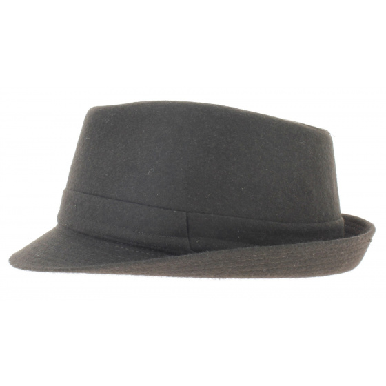 brown trilby hat