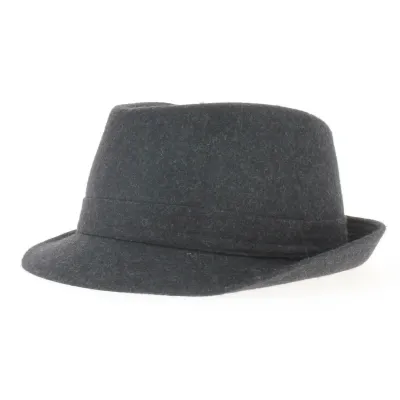 grey trilby hat