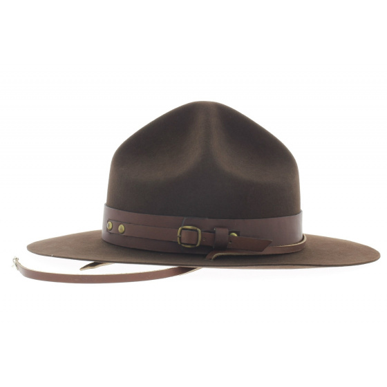 Chapeau scout feutre poil marron