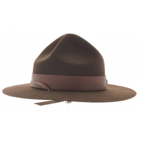 Chapeau scout feutre poil marron