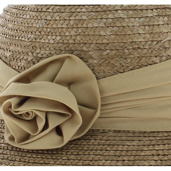 Chapeau cloche paille beige