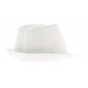 White cotton trilby hat