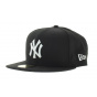 New York Yankees Cap Black on White 59FIFTY