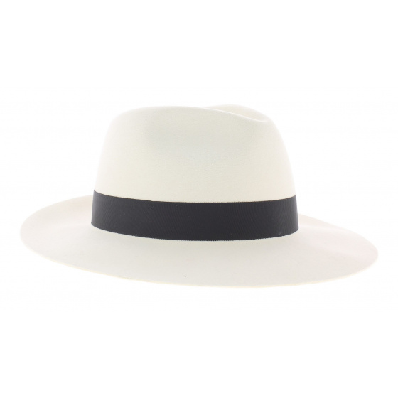 white borsalino hat
