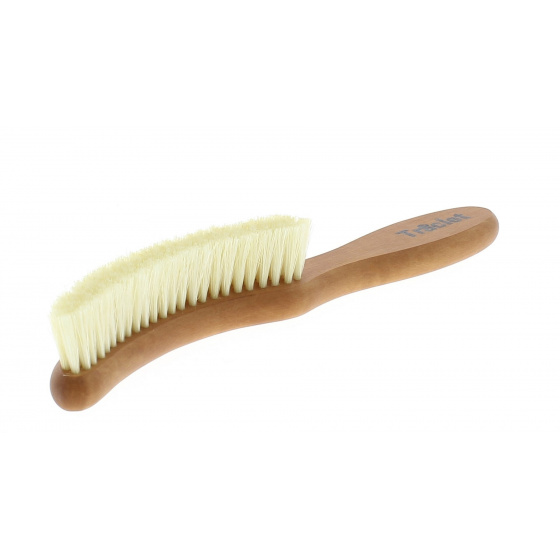 Brosse à Chapeau B Collection - Crins De Cheval, Manche En Hêtre, Pochette Velours - Entretien Chapeaux Homme/Femme