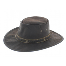 Squashy Brown Leather Kangaroo Hat