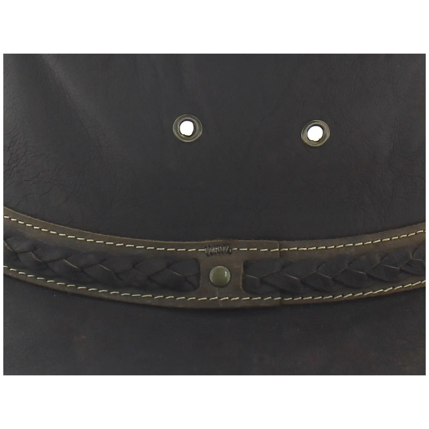 Squashy brown leather kangaroo hat