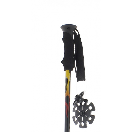 Trekking pole black red flame  