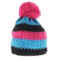Le Drapo Hat Black-Lagoon Blue-Fuchsia