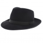 Gabin Black Wool Felt Fedora Hat - Traclet