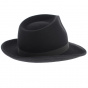 Gabin Black Wool Felt Fedora Hat - Traclet