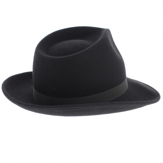 Chapeau Fedora Gabin Feutre Laine Noir- Traclet Chapeau Fedora Gabin Feutre Laine Noir- Traclet