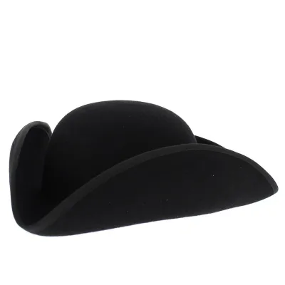 Black Tricorn Hat - Aristocrat Reference: 174 | Traclet Hat Shop