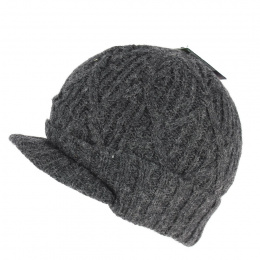 The Yukon Brim Coal black beanie