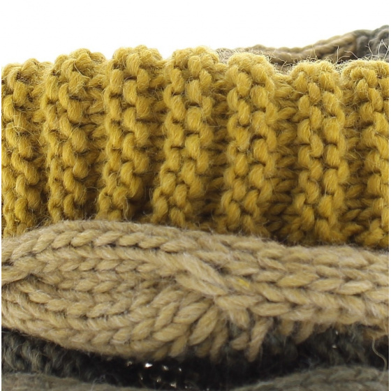 Beige cable-knit snood - scarf - neck warmer