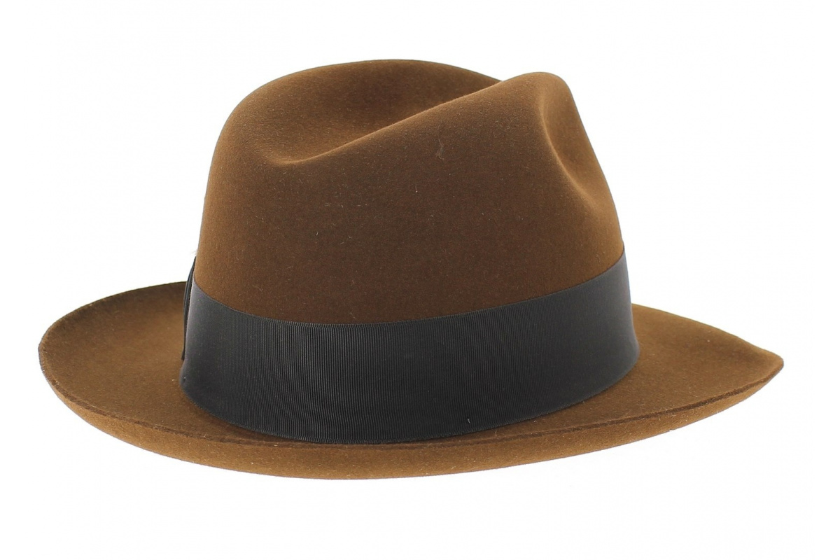 fedora hat brown temples stetson