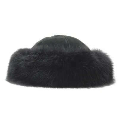 Toque Cuir & Renard Noir - Traclet  Reference : 4215 | Chapellerie Traclet