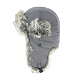 Children's anthracite faux fur trapper hat