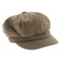 Beige fleece newsboy cap
