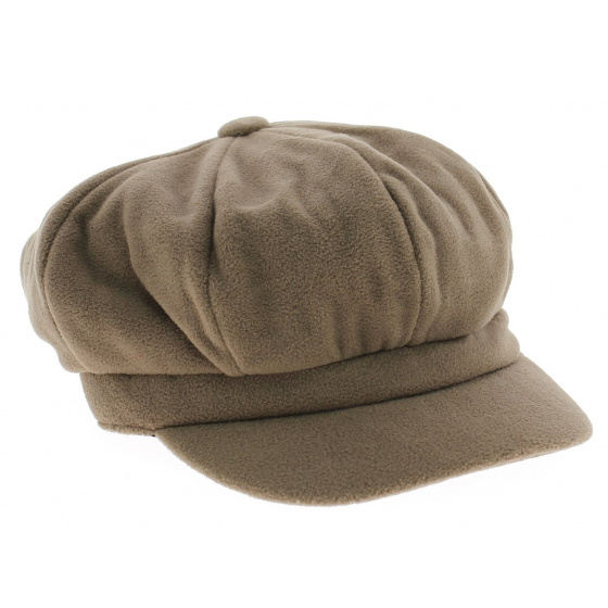 Beige fleece gavroche cap