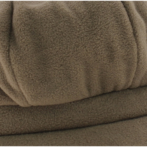 Beige fleece newsboy cap