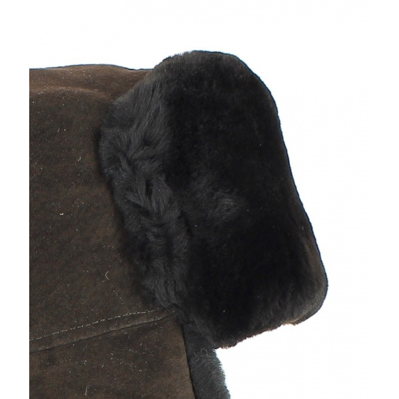 Jivago Brown Genuine Leather Ushanka With Fur Jivago Brown Genuine Leather Ushanka With Fur