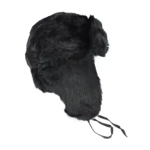 Chapka - Ushanka Black Rabbit Fur Reference: 1506 | Traclet Hat Shop