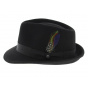 black felt trilby hat