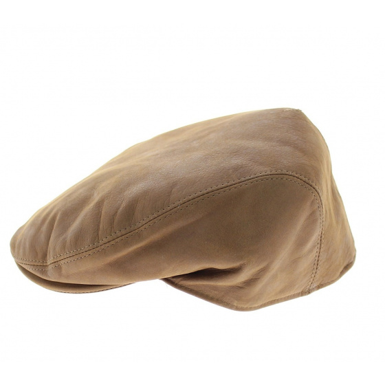 Flat leather cap