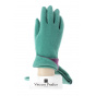 Two-tone gloves - green/plum