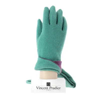 Two-tone plum and green women's gloves Reference: 4341 | Traclet Hat Shop