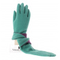Two-tone gloves - green/plum