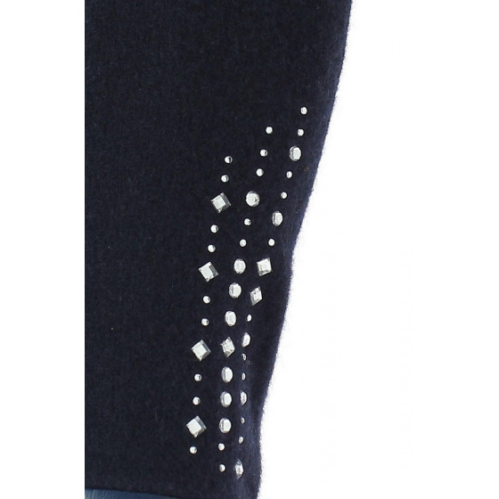 Navy Maya gloves with rhinestones