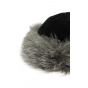 Gray fox fur hat